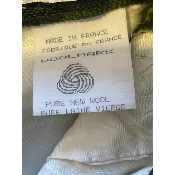 Bernard Zins Paris Vintage Floral Wool Lined Trousers Green Women's Size 2P - Picture 8 of 9